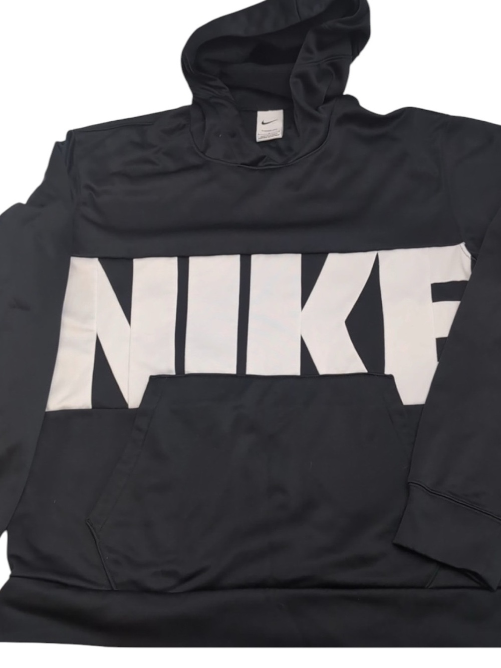 NIKE Men’s Therma Fit Starting 5 Hoodie in Black with Bold White Logo Size Large - Picture 4 of 12